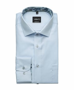 Heren overhemd lange mouw blauw