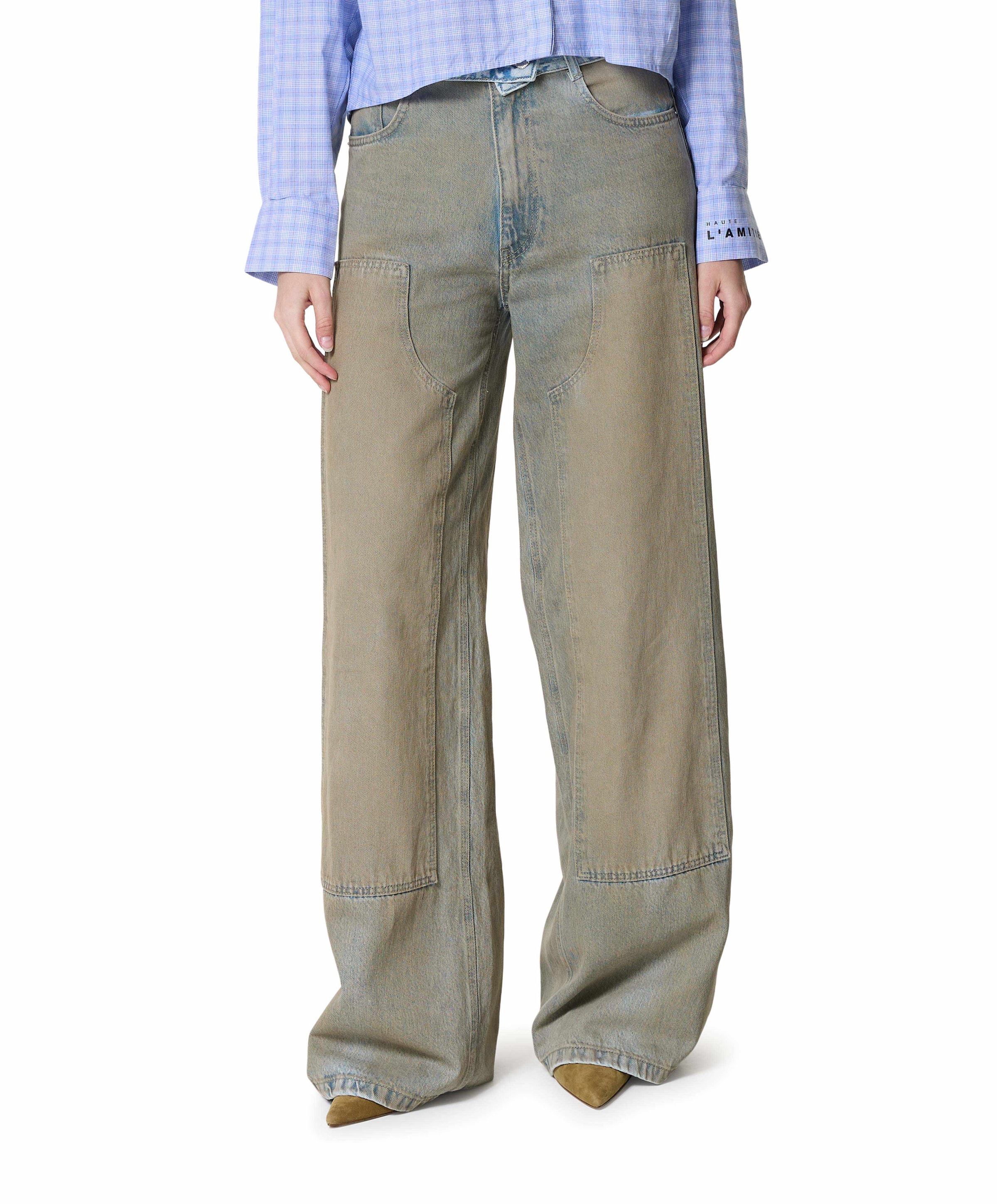 Celeste Patch Vintage Tall Jeans dames jeans beige