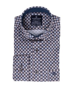 Heren overhemd lange mouw blauw