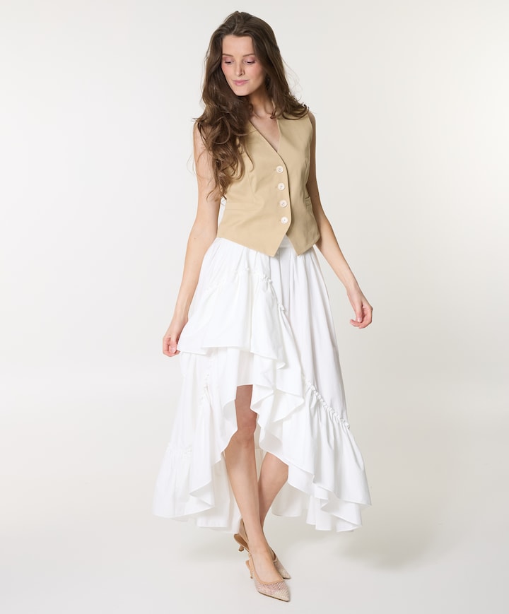 Dames gilet beige