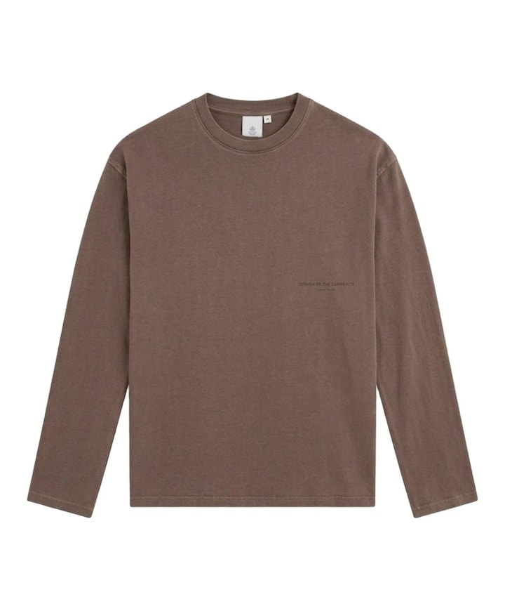 Heren longsleeve bruin