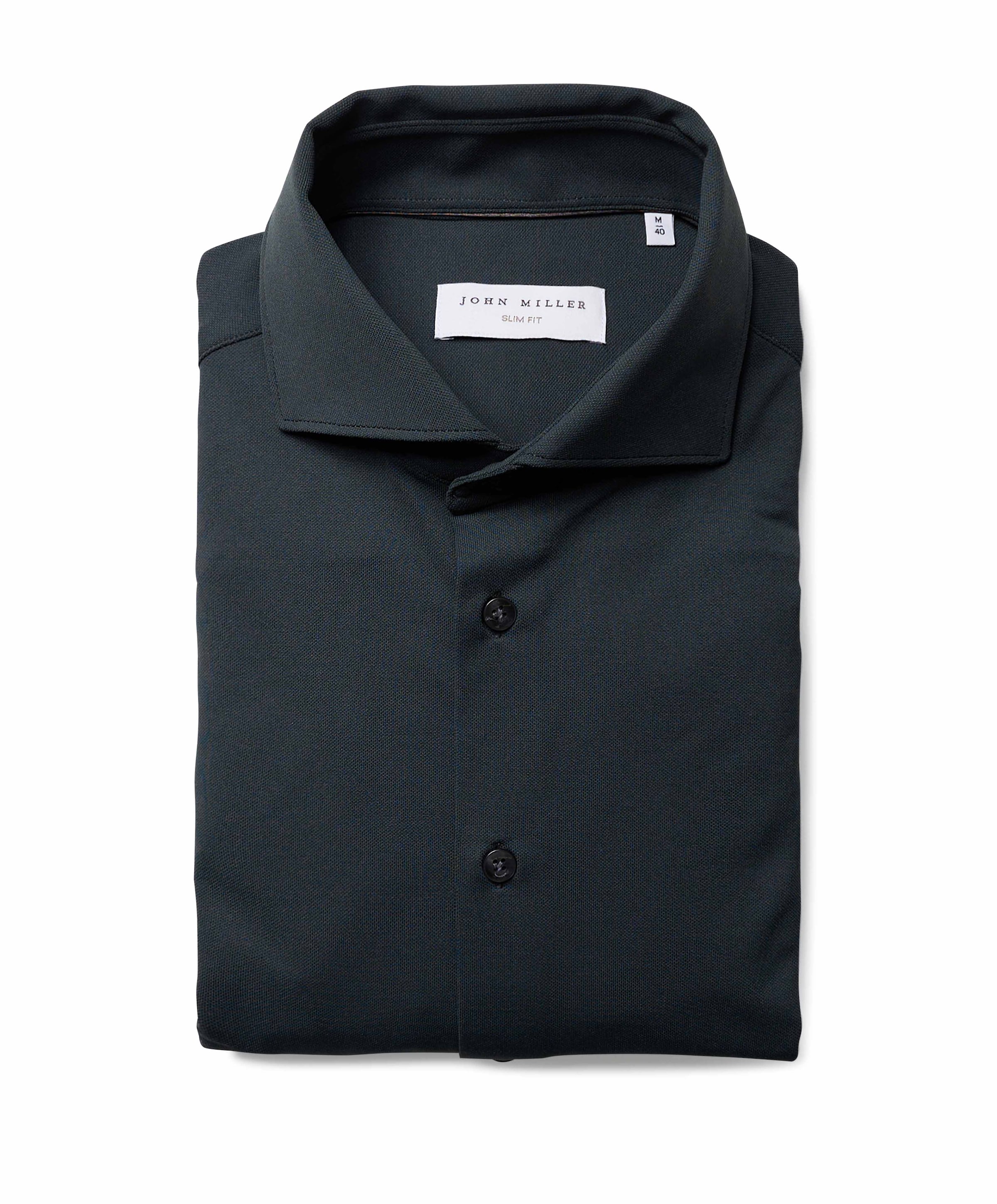 Heren overhemd lange mouw groen