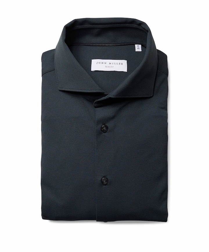 Heren overhemd lange mouw groen