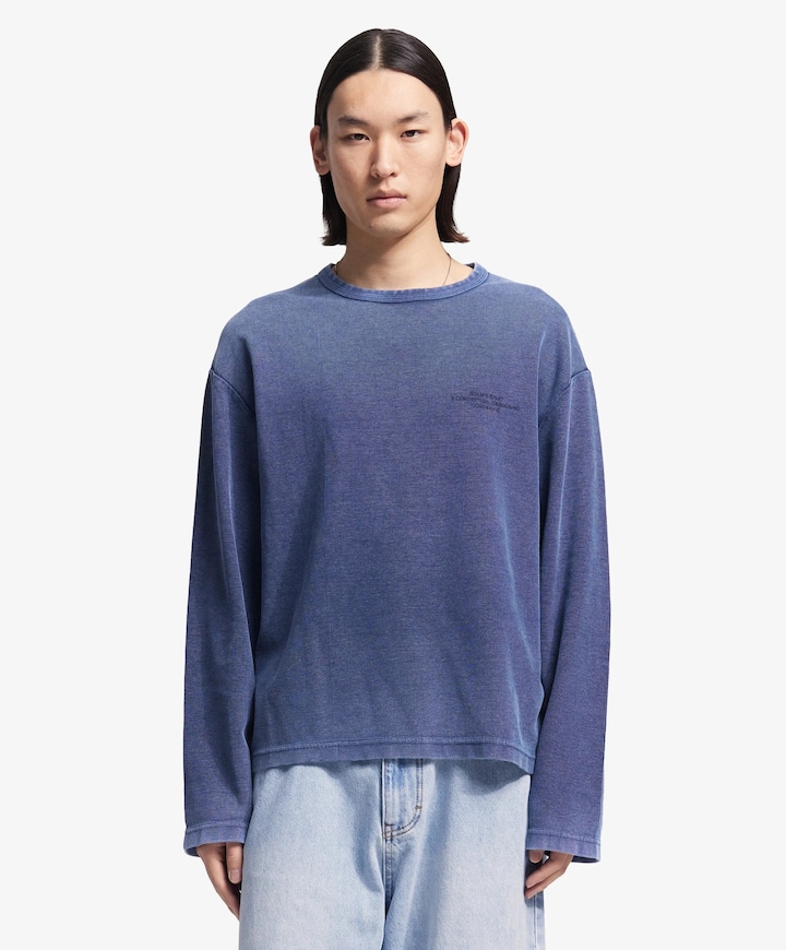 Heren longsleeve blauw