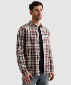 Heren overhemd lange mouw bordeaux