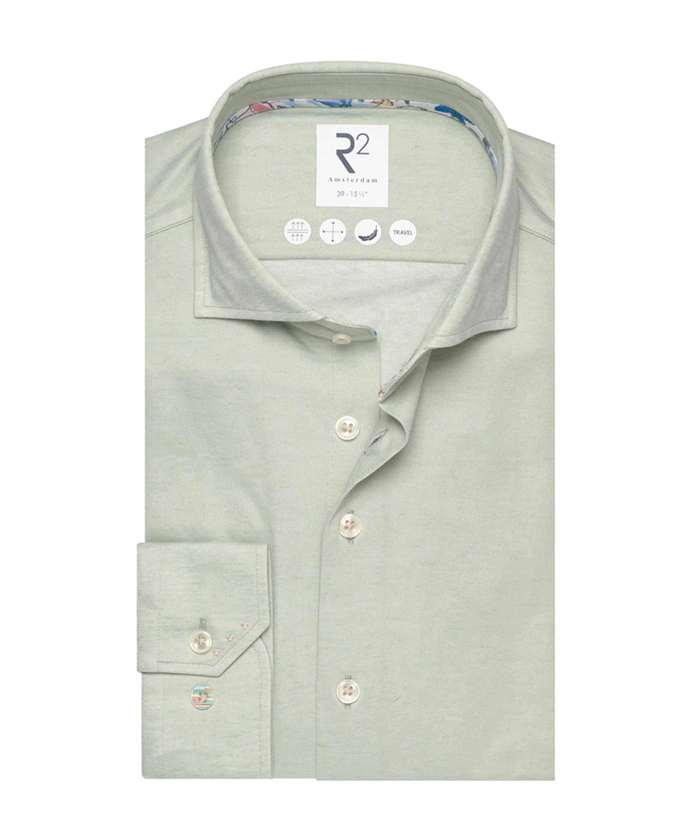 Heren overhemd extra lange mouw groen