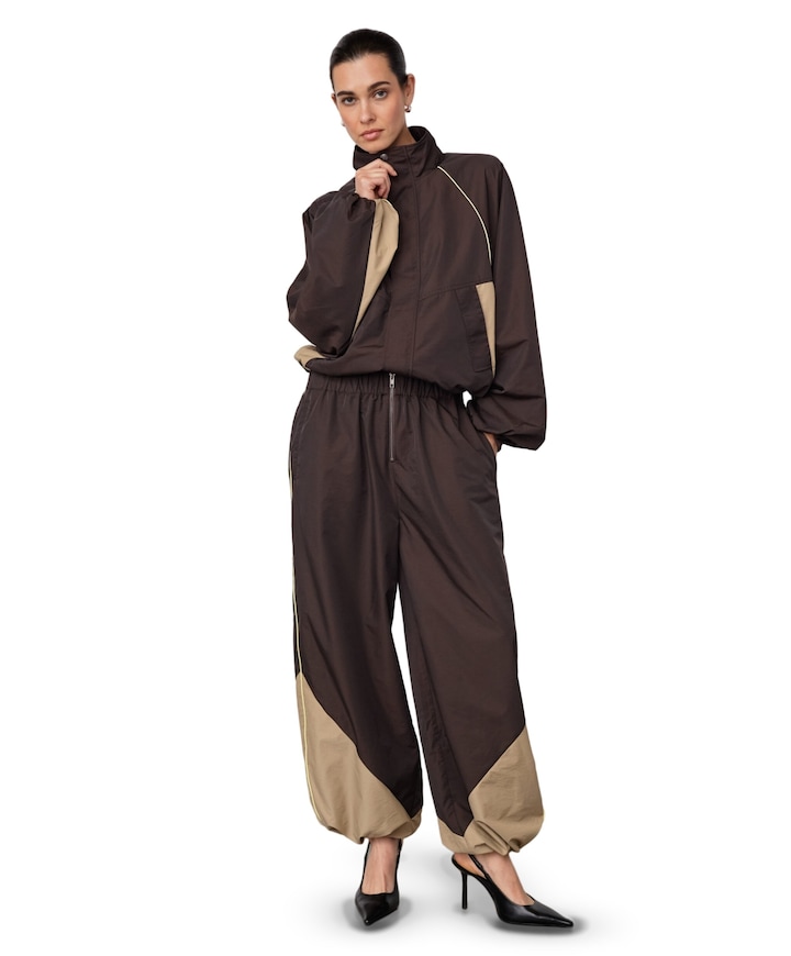 AloraCC Block Pant dames broek bruin