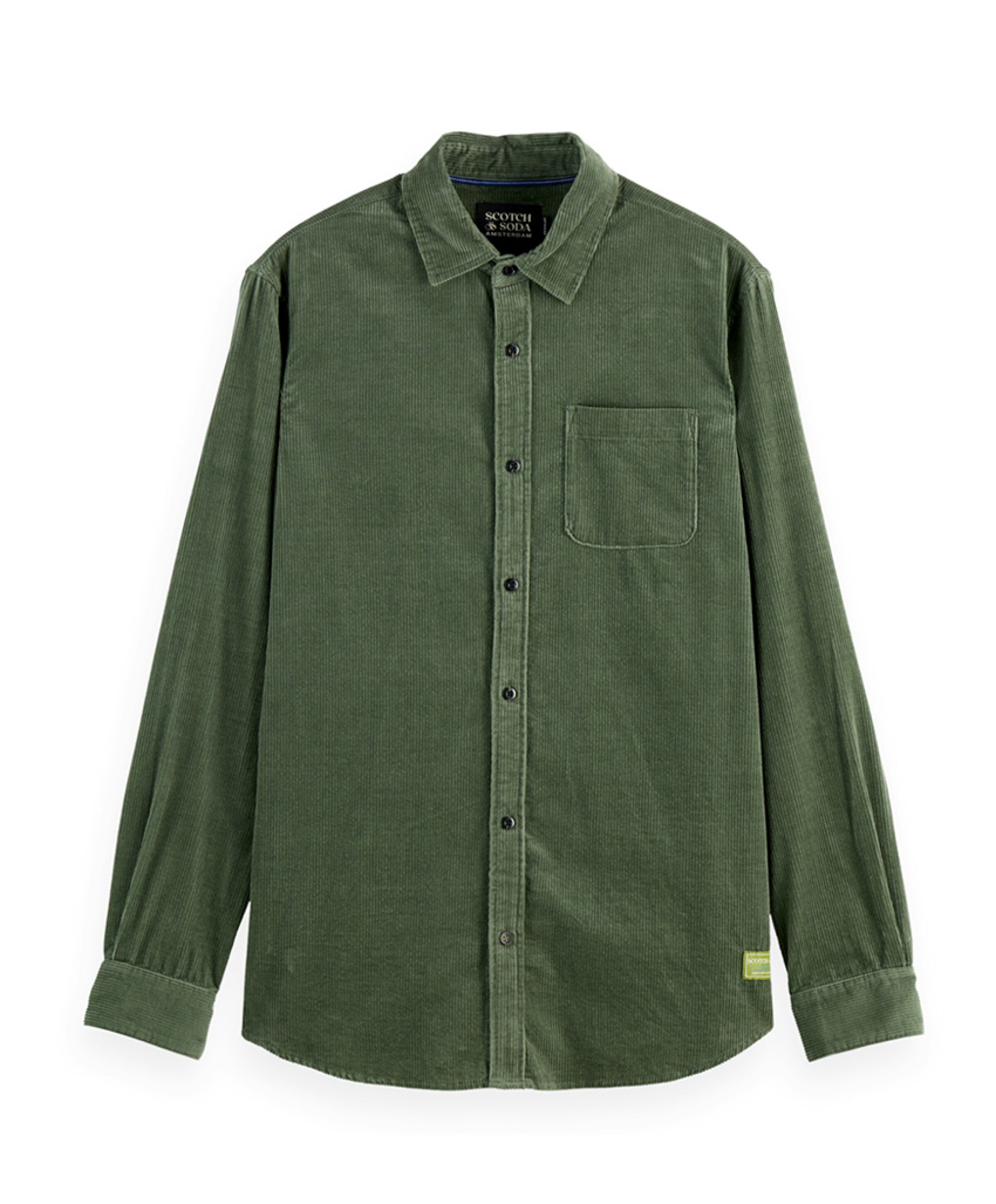 Heren overhemd lange mouw groen