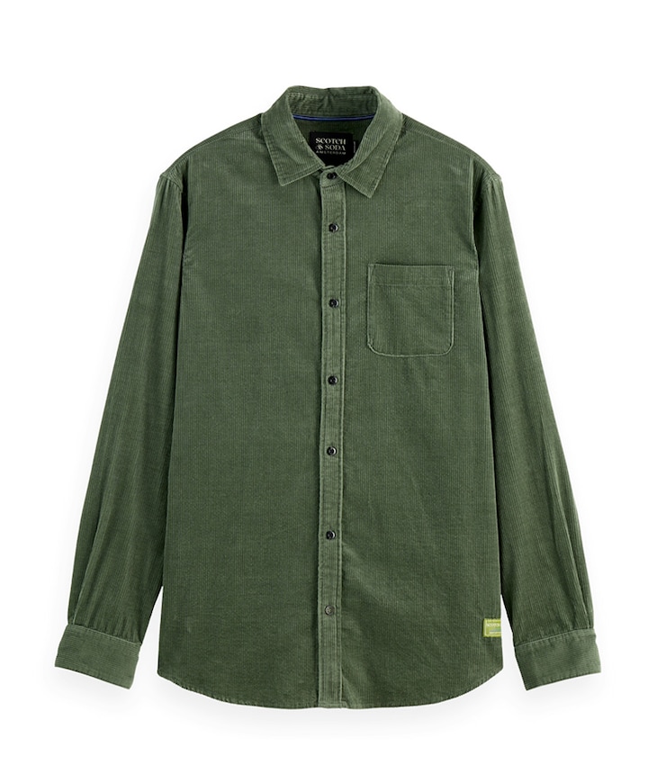 Heren overhemd lange mouw groen