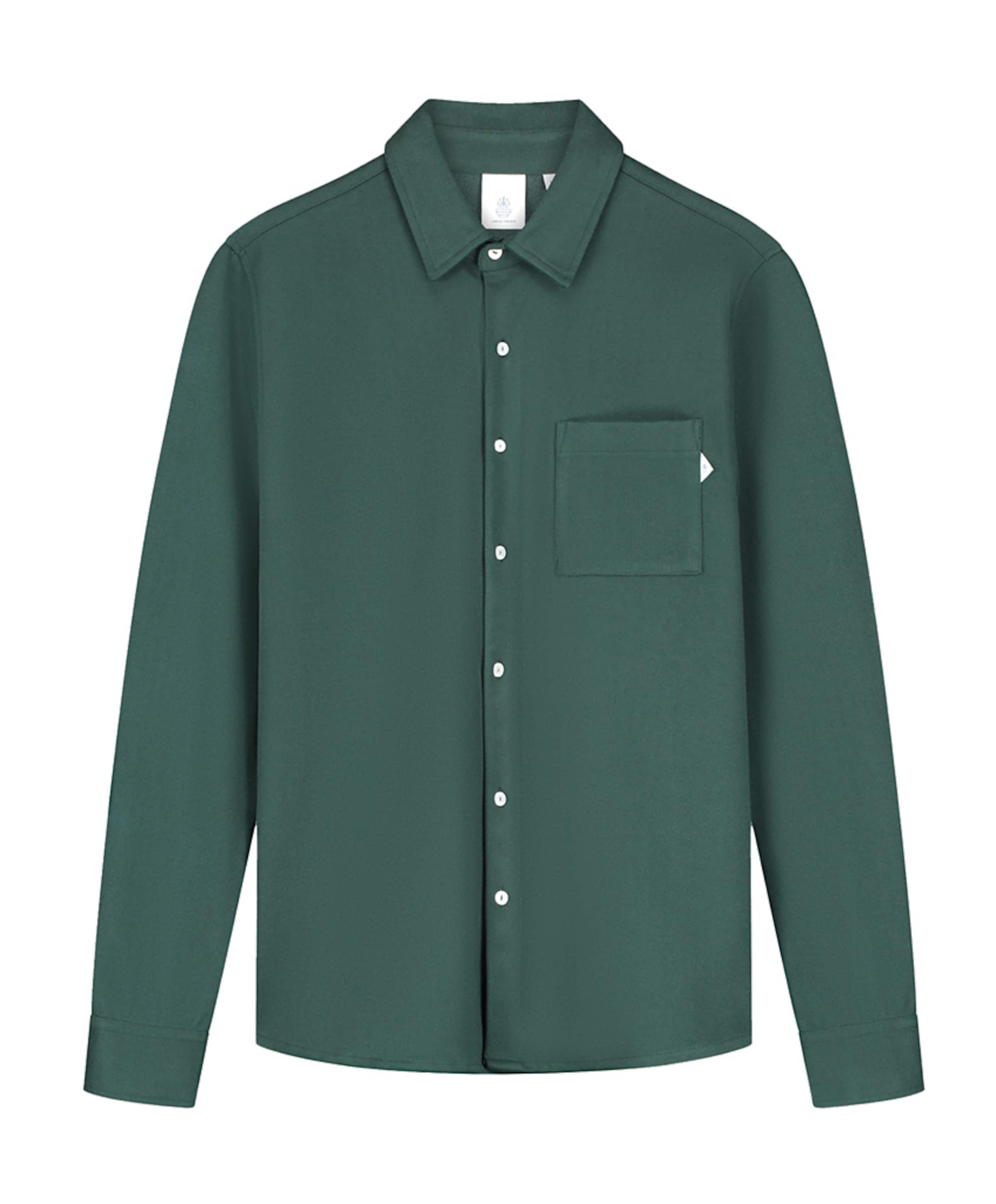 Heren overhemd lange mouw groen
