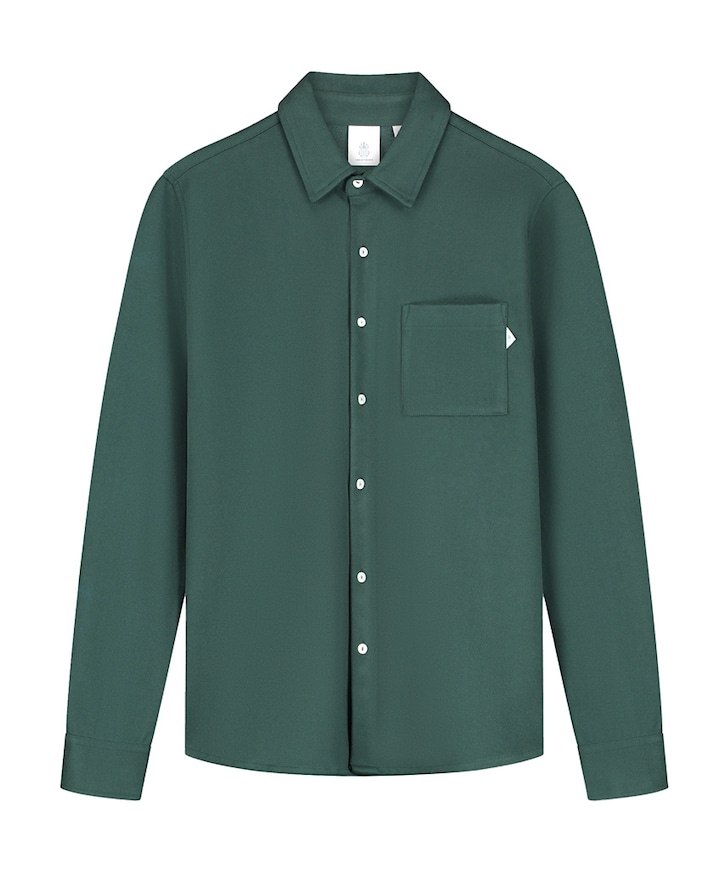 Heren overhemd lange mouw groen