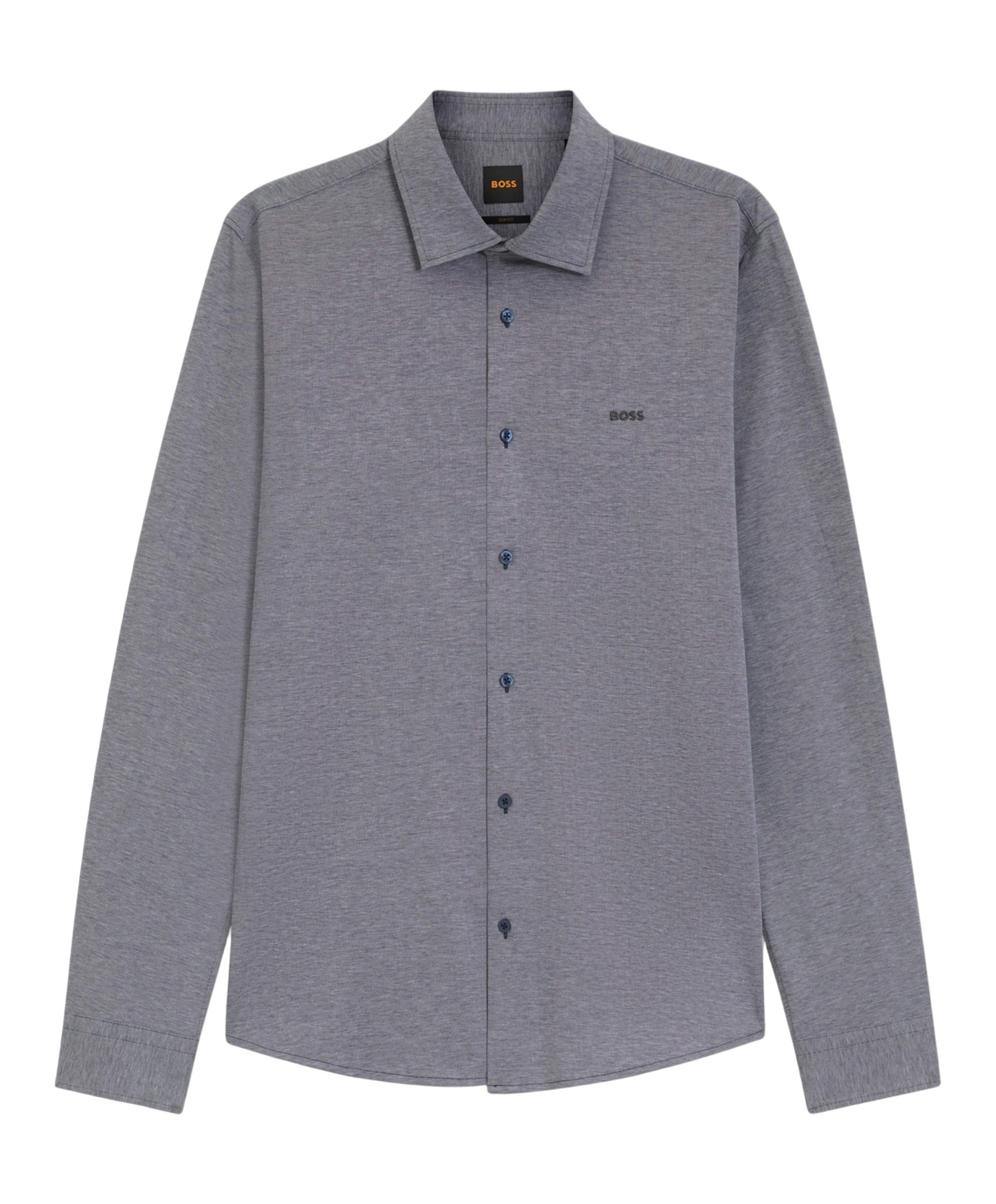 Heren overhemd lange mouw blauw