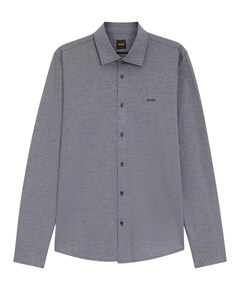 Heren overhemd lange mouw blauw