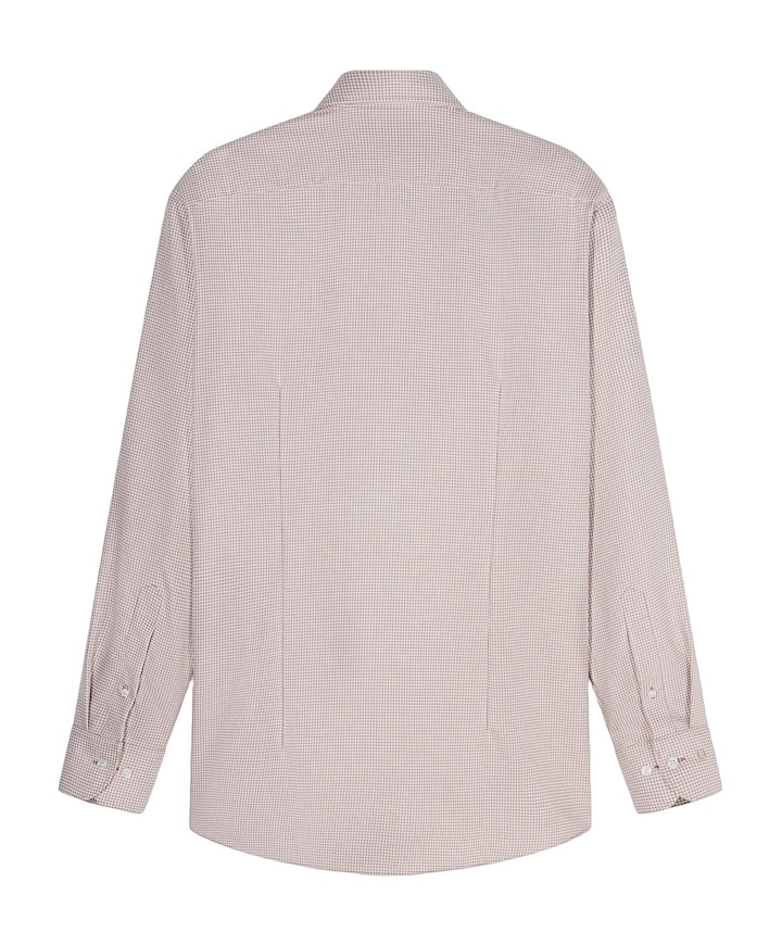 Heren overhemd lange mouw beige