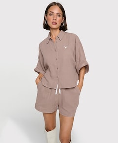 CRINKLE dames korte broek beige