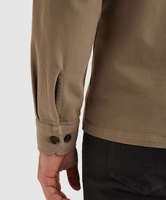 Heren overhemd lange mouw bruin