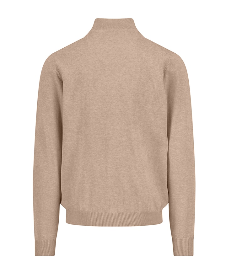 Heren trui met rits beige