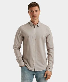 Heren overhemd lange mouw grijs