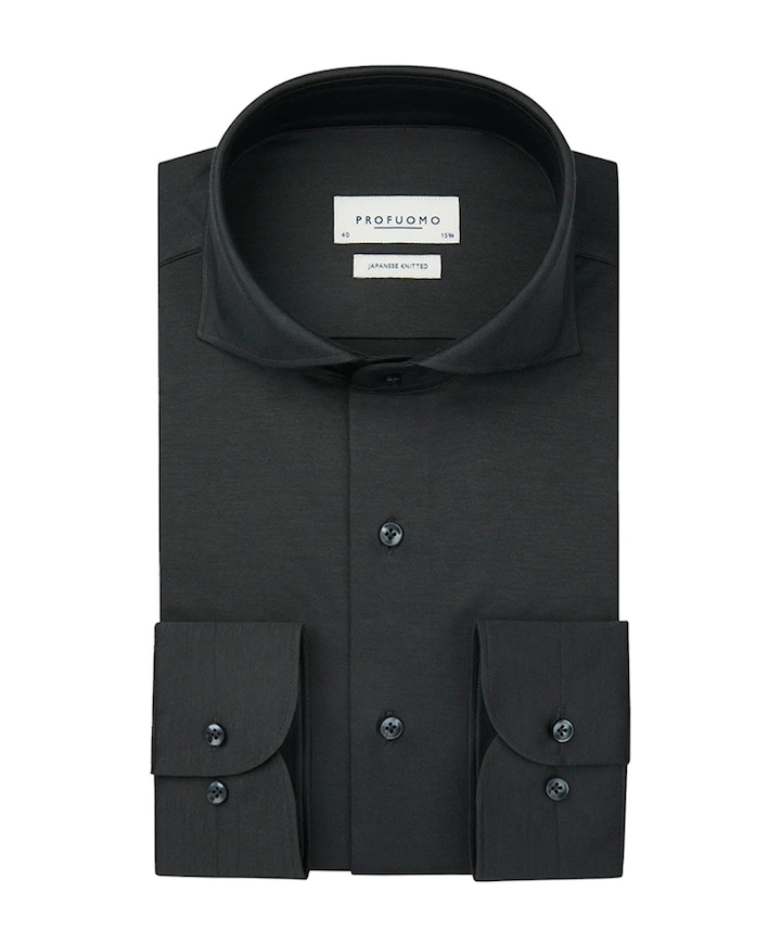 Heren overhemd lange mouw grijs