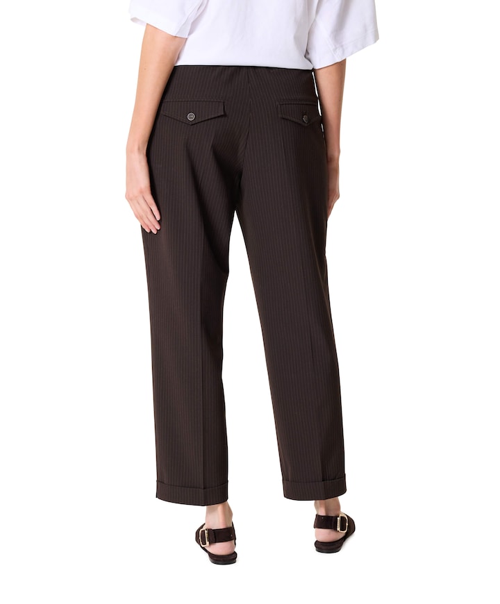 Fitted Pinstripe dames broek bruin