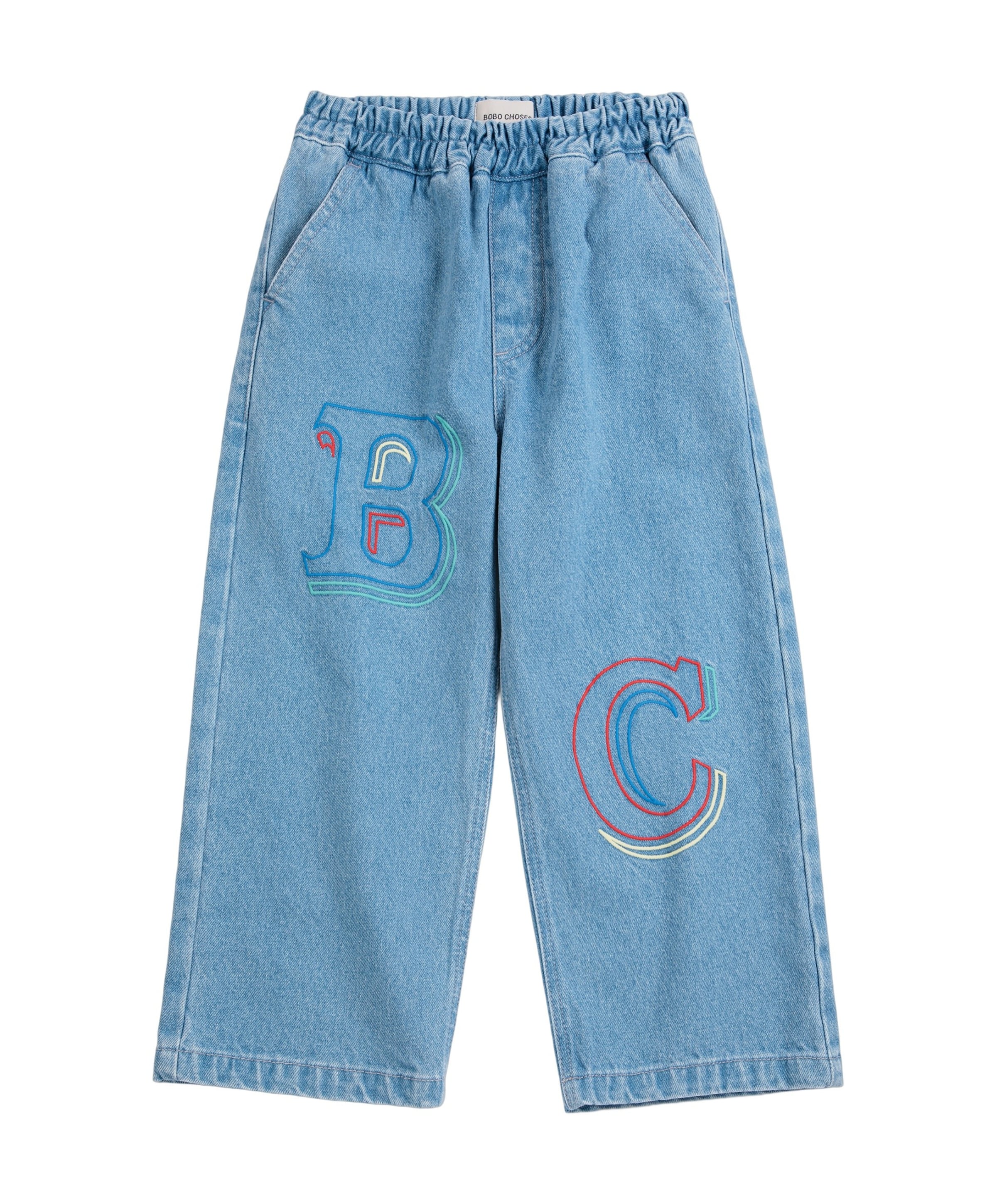 Embossed Denim Pants uniseks jeans  blauw