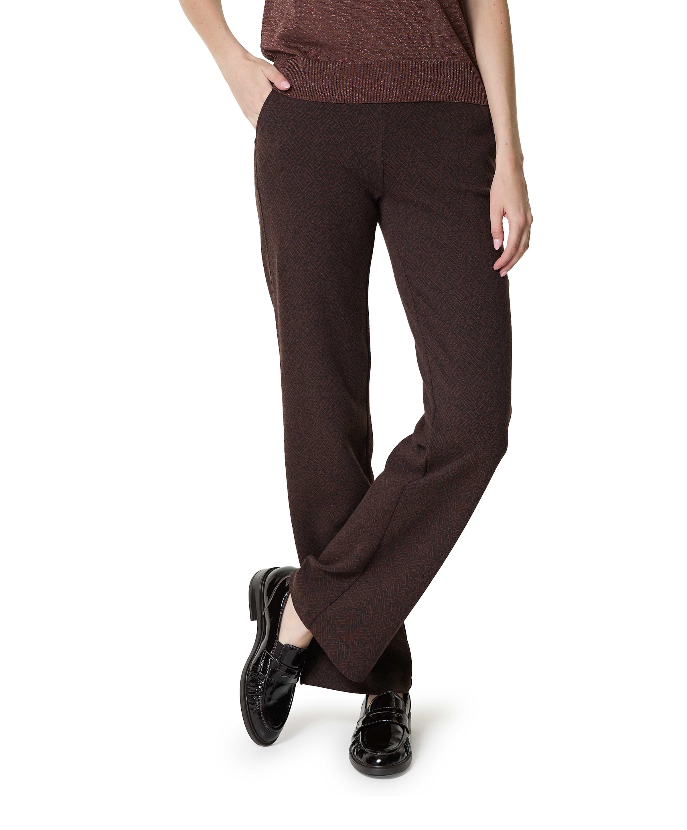 Jenny Wide Leg dames broek bruin