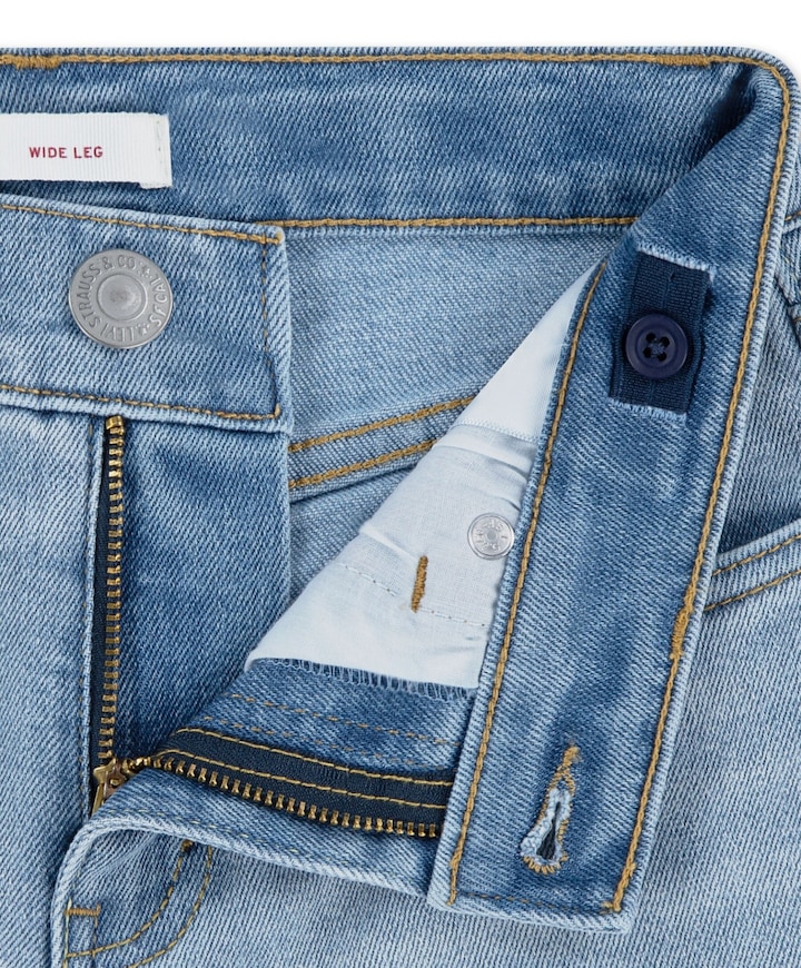 Wide leg jeans meisjes jeans blauw