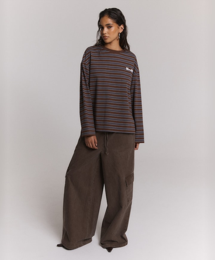 Dames longsleeve bruin
