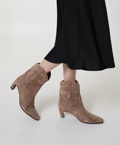 dames enkellaarzen beige