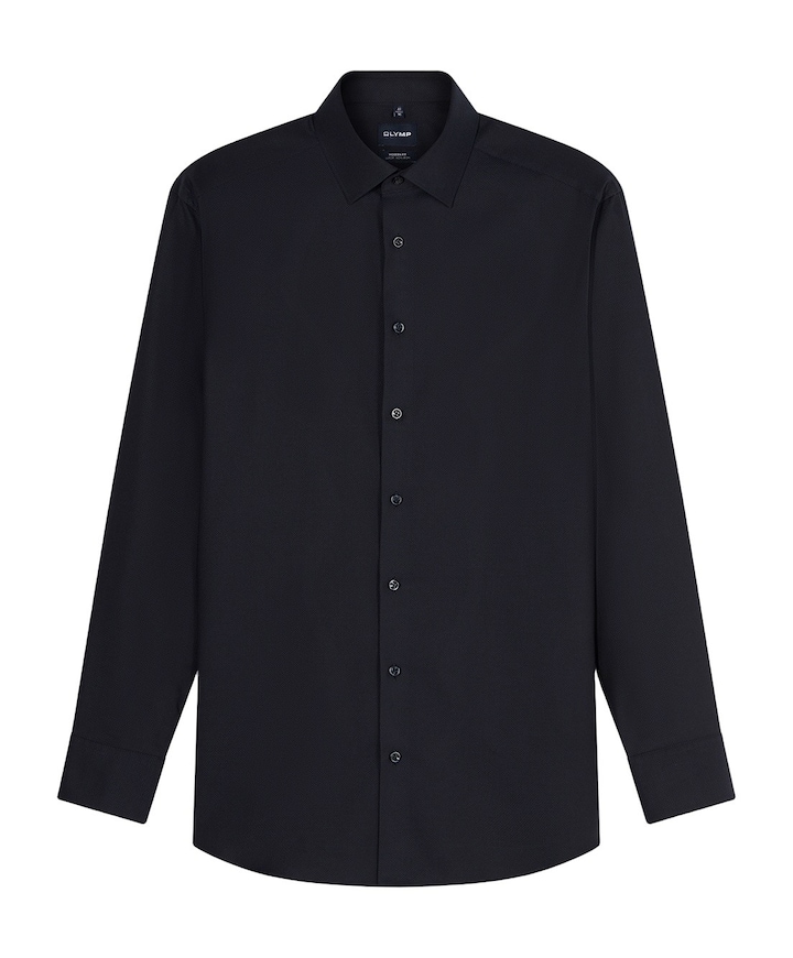 Heren overhemd extra lange mouw blauw