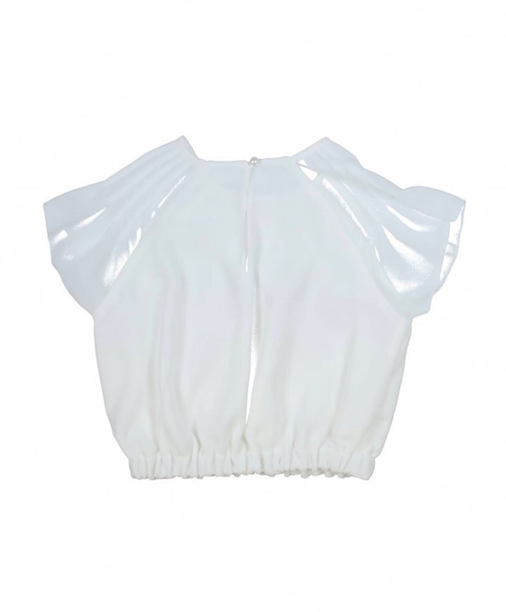 Blouse korte mouw ecru