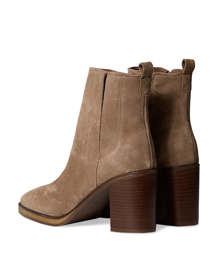 dames enkellaarzen beige