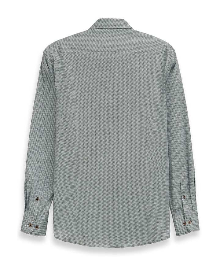 Heren overhemd lange mouw groen