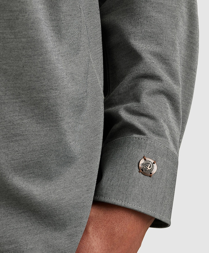 Heren overhemd lange mouw blauw