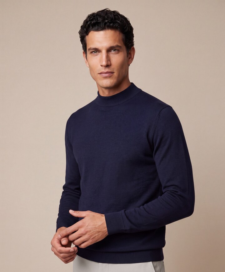Heren coltrui blauw