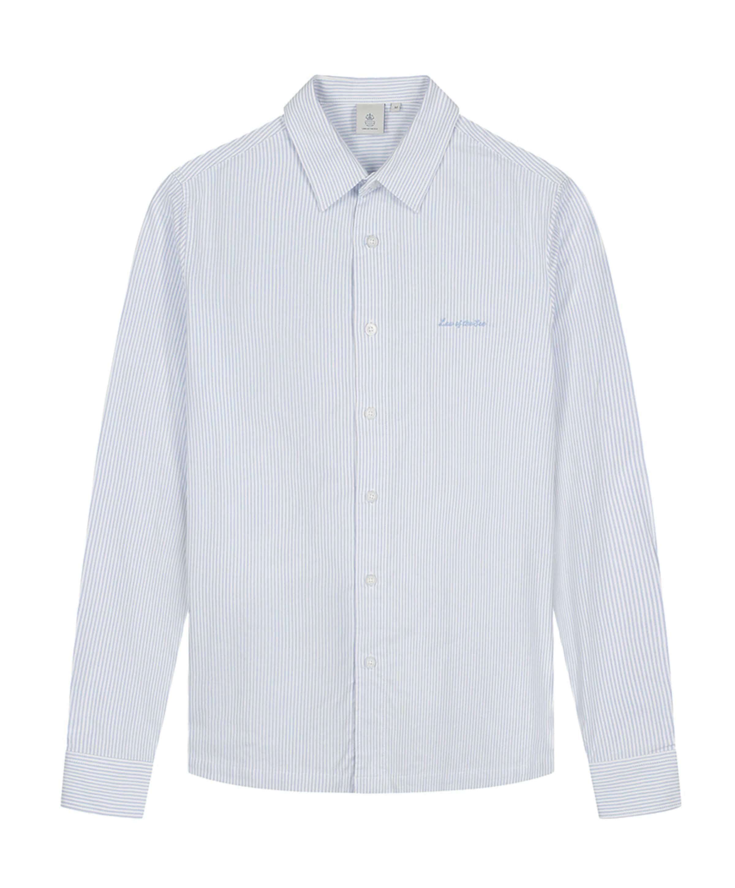 Heren overhemd lange mouw blauw