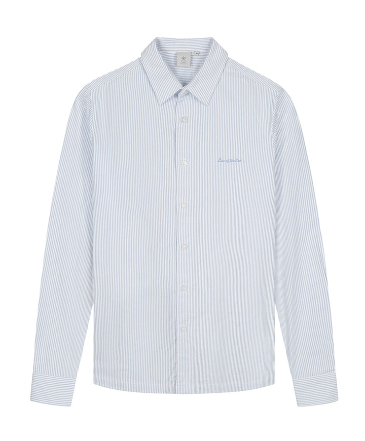 Heren overhemd lange mouw blauw