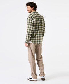 Heren overhemd lange mouw groen