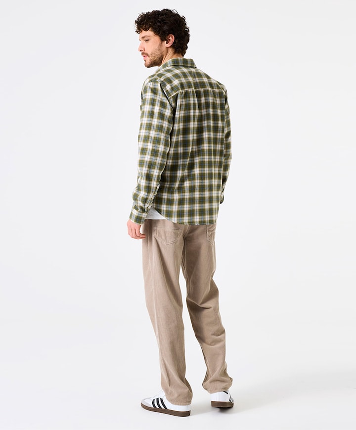 Heren overhemd lange mouw groen