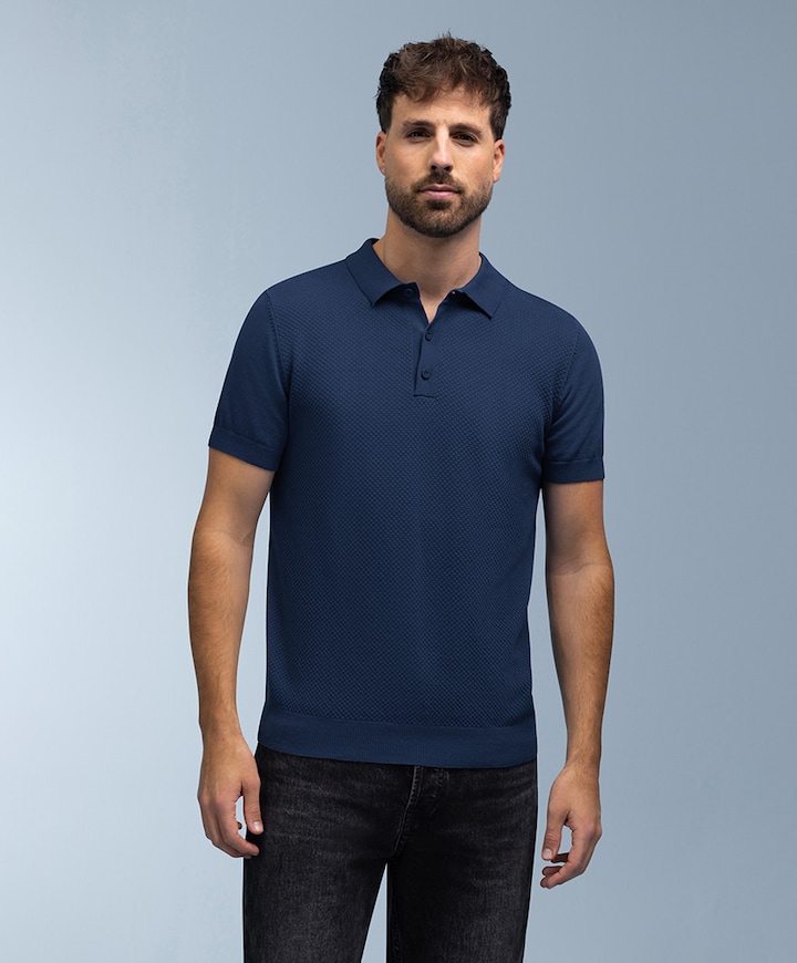 Heren polo blauw