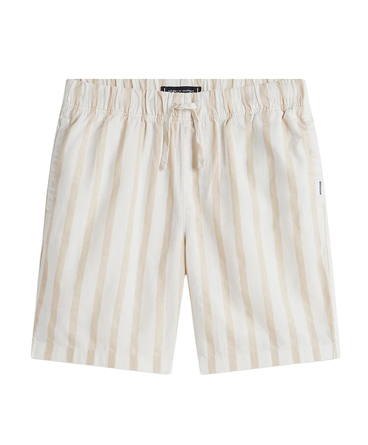 RELAXED LINEN BLEND STRIPE jongens korte broek beige