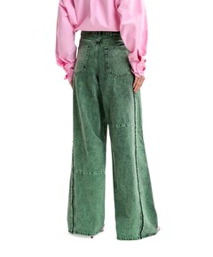 Jip overdye wide leg dames jeans groen