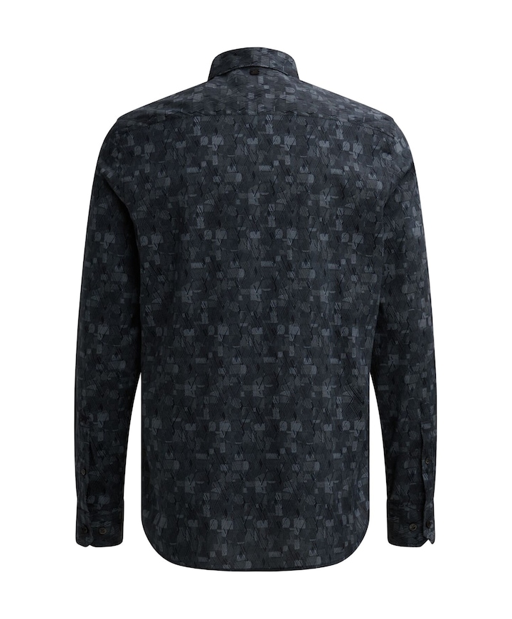 Heren overhemd lange mouw blauw