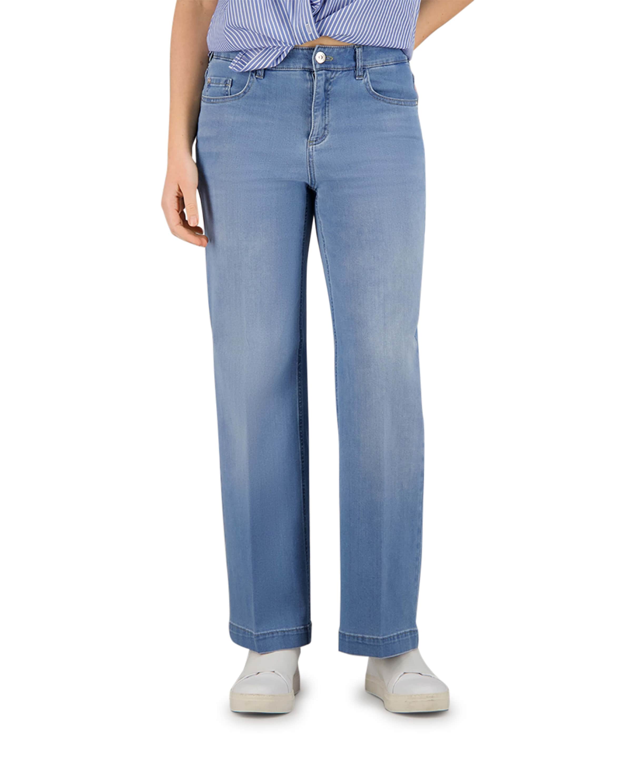 Wide leg Feminine jeans blauw