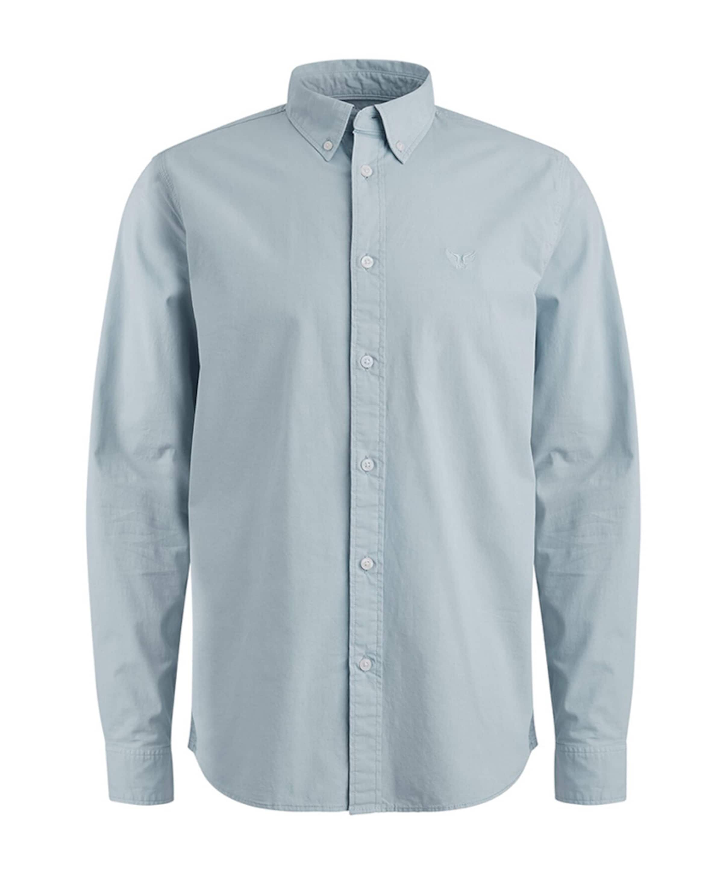 Heren overhemd lange mouw blauw