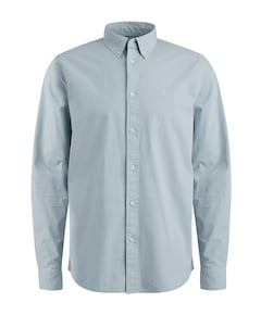 Heren overhemd lange mouw blauw