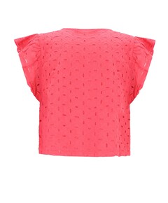 Meisjes blouse korte mouw rood