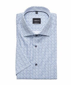 Heren overhemd korte mouw blauw