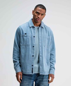 Heren overshirt blauw