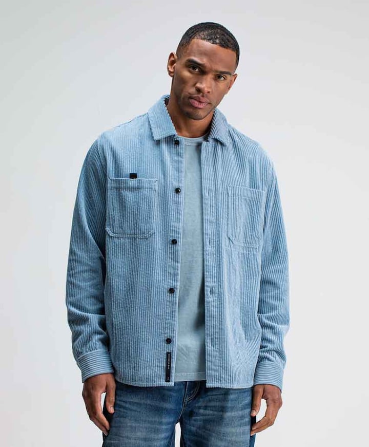 Heren overshirt blauw